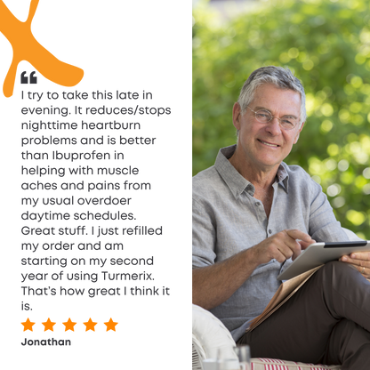  testimonial, reduces nighttime heartburn, better than ibuprofen in helping with muscle aches and pains